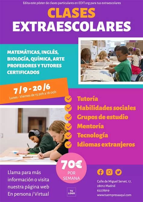 Flyers de clases particulares editables 